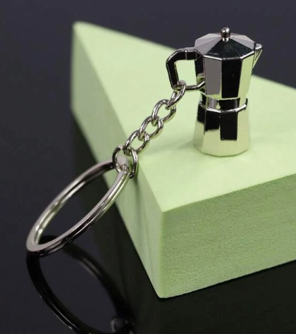 Coffee Pot Charm Fashionable Keychain